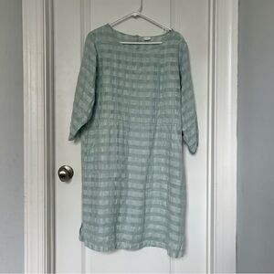 Poetry | women’s size 8 Linen Cotton blend Dress blue checkered pattern